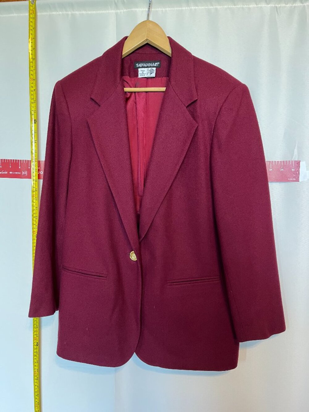 Wool Blazer in Burgundy size 12